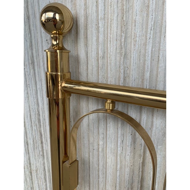 Mid Century Modern Full Brass Headboard Featuring Gometrical FIgure For Sale - Image 9 of 10