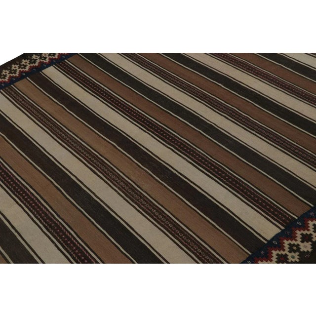 Rug & Kilim 1950s Vintage Afghan Tribal Kilim Rug With Beige/Brown Stripes For Sale - Image 4 of 7