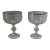 Vintage Etched Crystal Champagne Coupes With Platinum Rim, Faceted Stem Barware – Set of 2 For Sale