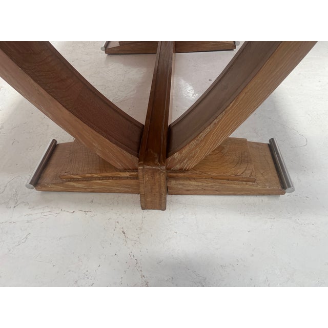 Brown Antique Art Deco Desk in Limed Oak, 1900s For Sale - Image 8 of 18