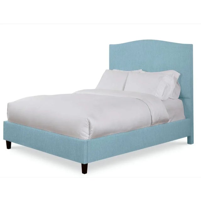 Casa Cosima Hazel Full/Double Headboard, Mosaic Blue Linen For Sale - Image 4 of 5