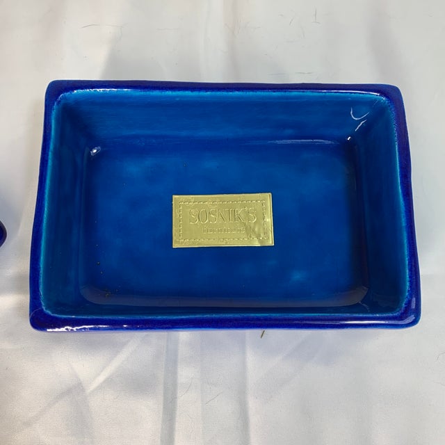 1960s Rimini Blue Bittosi Floral Motif Trinket Box Made in Italy C. 1960s by Mario Bellini For Sale - Image 5 of 8