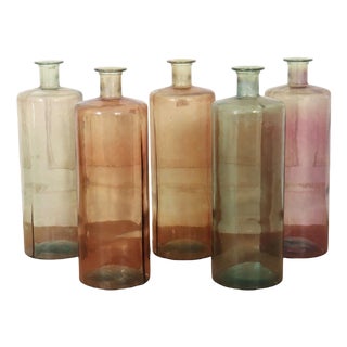 20th Century Tall Glass Jars, Set of 5 For Sale