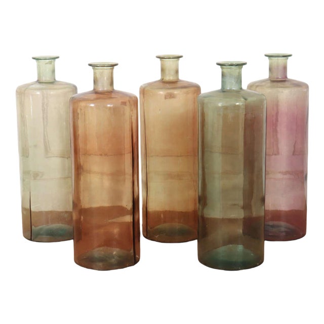 20th Century Tall Glass Jars, Set of 5 For Sale