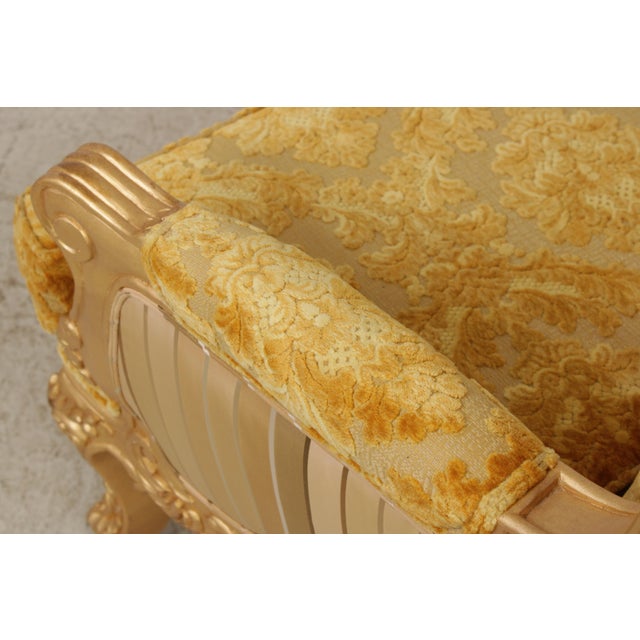 Pair of French Rococo Style Upholstered Armchairs For Sale - Image 15 of 18