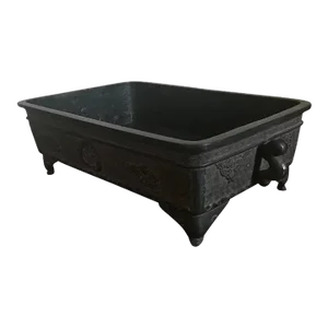 Japanese Bronze Rectangular Footed Bonsai Planter