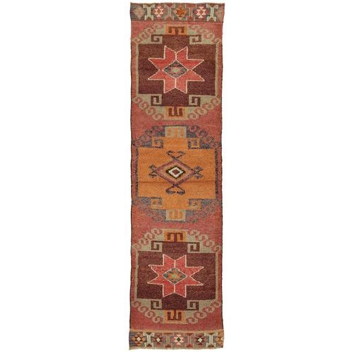 Textile Red Bohemian Runner Rug For Sale - Image 7 of 7