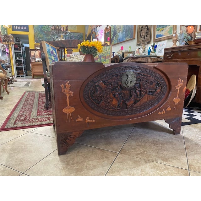 1900s Antique Chinese Campherwood Blanket Chest For Sale - Image 4 of 6