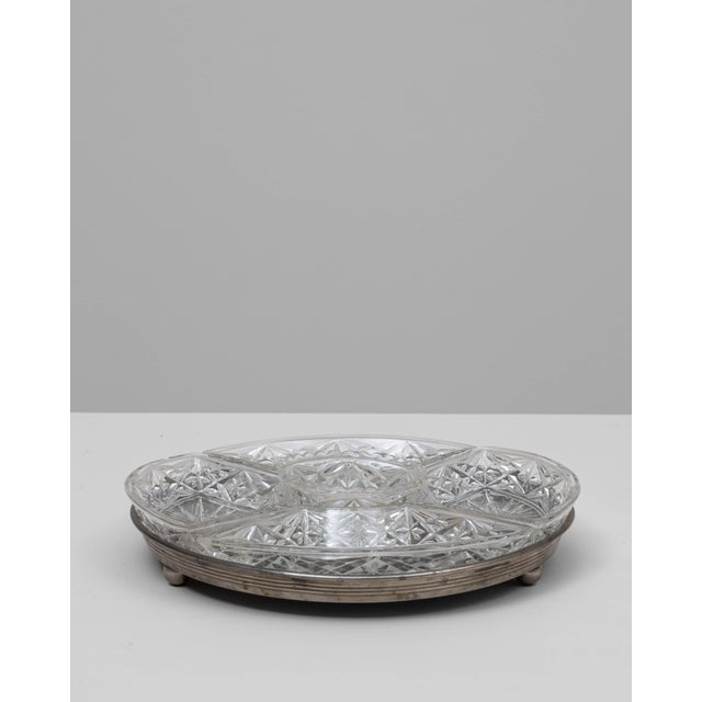 20th Century French Crystal Serving Dish On Silver Base For Sale - Image 4 of 18