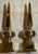 Funky Solid Brass Obelisk Finials - A Timeless Pair for Discerning Collectors. For Sale - Image 12 of 12