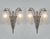André Delatte A beautiful very large pair of 1930 French art deco wall sconces in nickel plated solid brass or bronze....