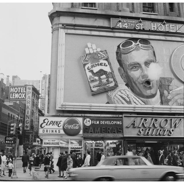 Smoking Camel Billboard The 'smoking' billboard advertising Camel cigarettes in Times Square, New York, 1964. The...