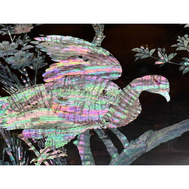 Black Chinese Export, Ebonized Wood, Mother-of-Pearl, Center Table, China, 1900 For Sale - Image 8 of 18