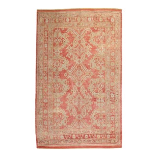 Early 20th Century Antique Zabihi Collection Turkish Oushak Rug - 6'10" x 10'3" For Sale