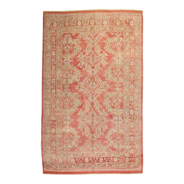 Early 20th Century Antique Zabihi Collection Turkish Oushak Rug - 6'10" x 10'3" For Sale