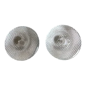 Vintage Mid Century Modern Finish Clear Glass Abstract Disc Candle Holders- a Pair