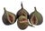 Vintage English Penkridge Ceramics Trompe l'Oeil Purple & Green Split Fig Fruit Life / Full Size Figure Objects, a Set of Four For Sale