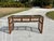 1970s 1970s Boho Chic Brown Lattice Rattan Rectangular Sofa Console Table With Glass Top For Sale - Image 5 of 12
