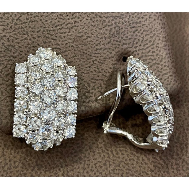 1960s 12 Carat Diamond Cocktail Stud Earrings in 14 Karat White Gold For Sale In New York - Image 6 of 8