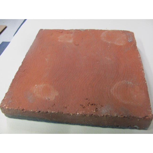 Rare Grueby Pottery 6" X 6" Fiddler Tile in Blue and Yellow Glazes 1905 For Sale - Image 10 of 12