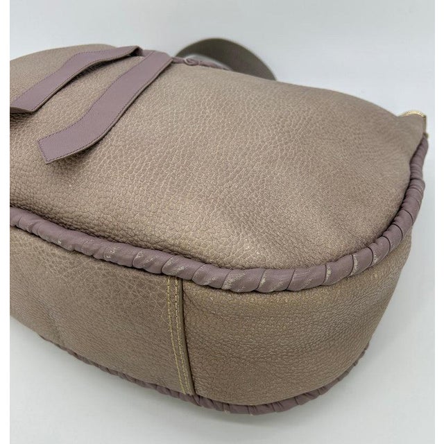 Gray Mid 20th Century Nina Ricci Gray Leather Hobo Shoulder Bag For Sale - Image 8 of 11