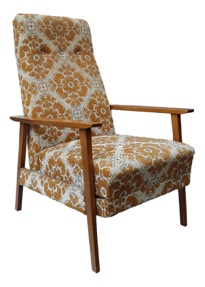 Adjustable German Relaxation Armchair in Beech, 1970s