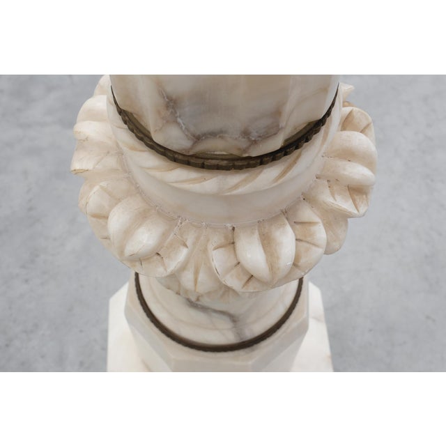Carved White Marble Pedestal Column with Rosette Capitals, Italy, 1890s For Sale - Image 11 of 13
