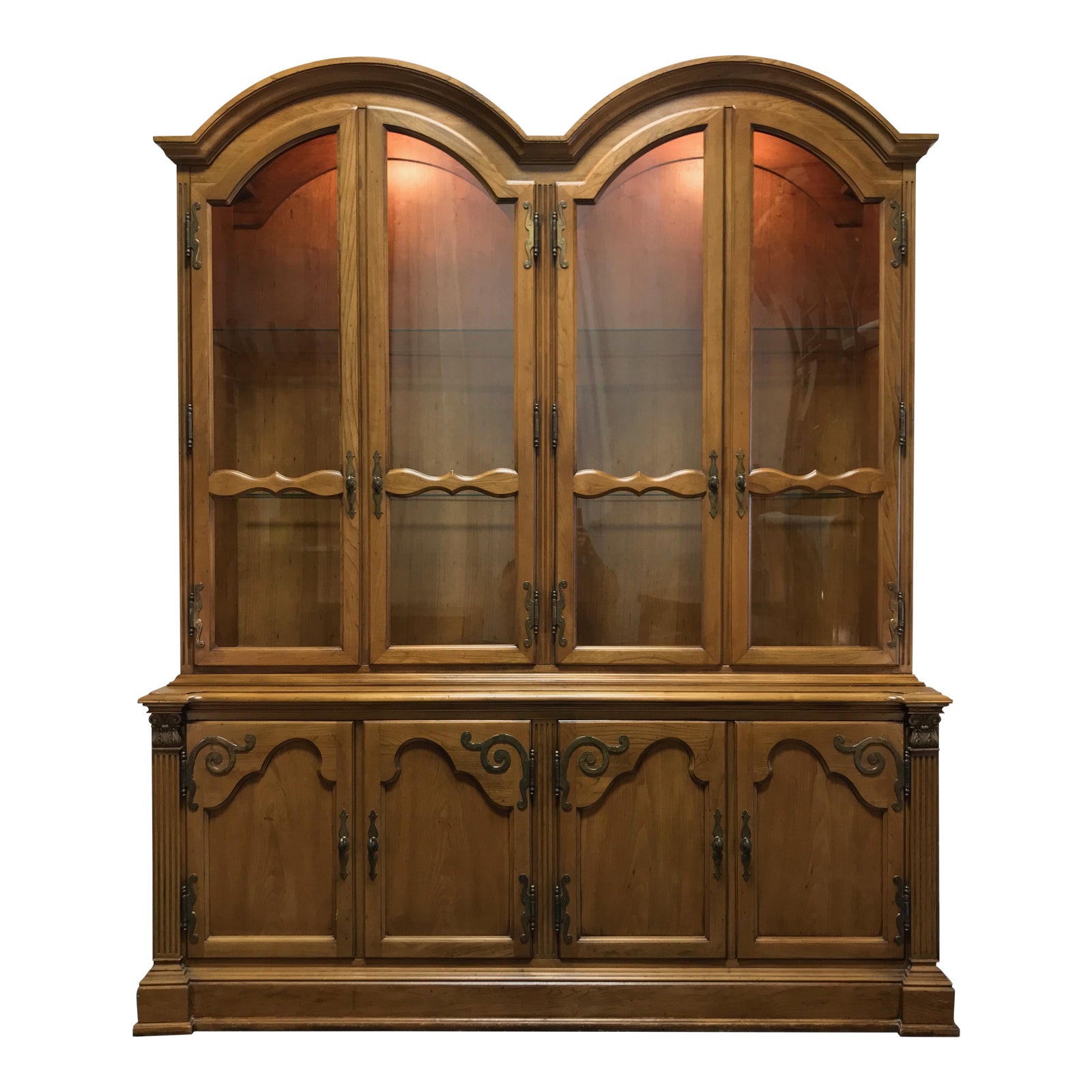 English Country Style China Display by Hickory Manufacturing