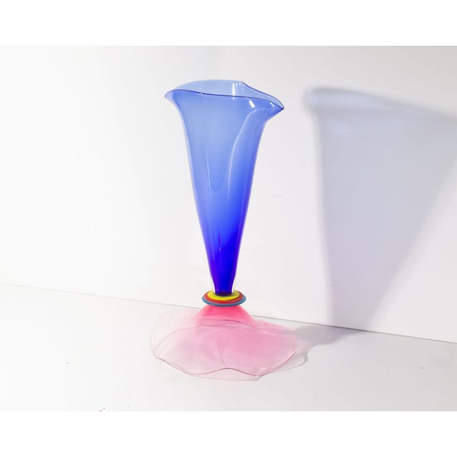 Glass Stephan Cox Postmodern Art Glass Vase For Sale - Image 7 of 7