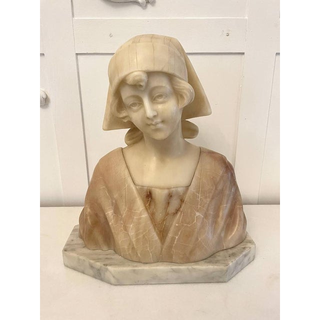 Antique Victorian Alabaster Bust, 1860 For Sale - Image 14 of 14