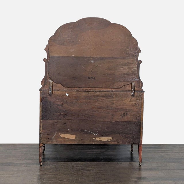 Antique Wooden Dresser With Mirror and Five Drawers For Sale In San Francisco - Image 6 of 10