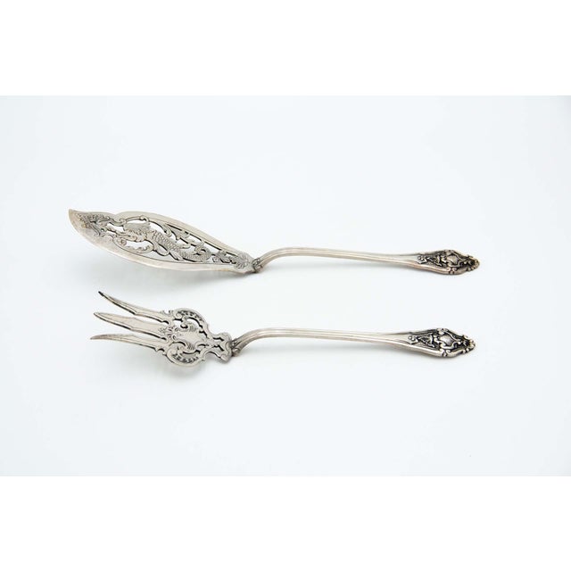 Cut Silver Fish Knife and Fork, Set of 2 For Sale - Image 5 of 6