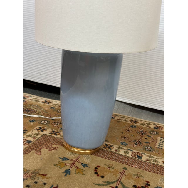 Ceramic Barbara Barry for Visual Comfort Chado Table Lamp, Polar Blue For Sale - Image 7 of 12