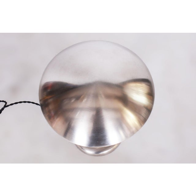 Metal Czech Bauhaus Table Lamp in Nickle-Plated Steel attributed to František Anýž, 1920s For Sale - Image 7 of 8