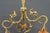 Superb Art Nouveau chandelier in gilded bronze with floral/plant motifs, formerly gas powered, electrified. 4 lights....