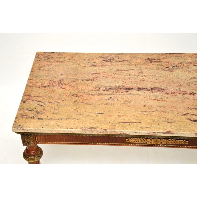 Vintage French Marble Top Coffee Table, 1930 For Sale - Image 4 of 9