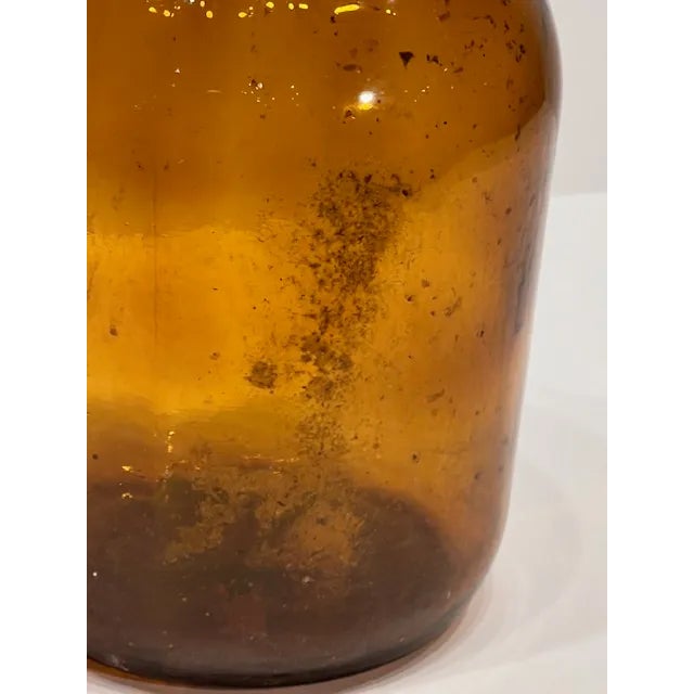 French Provincial Vintage Dark Amber Demi John Jug #351 For Sale - Image 3 of 5
