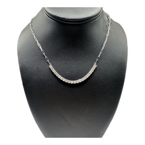 Diamond Tennis Link Necklace in 14kt White Gold – 3ctw, 19in, New