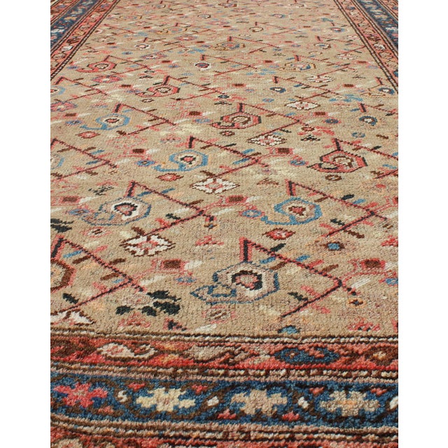 Tribal Antique N W Persian Rug With Free-Flowing All-Over Pattern on a Sand Field For Sale - Image 3 of 7