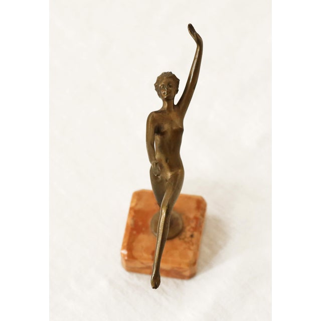 Lorenzl Female Nude Dancing female nude, designed by Josef Lorenzl circa 1930. Patinized bronze on a marble base. Signed...
