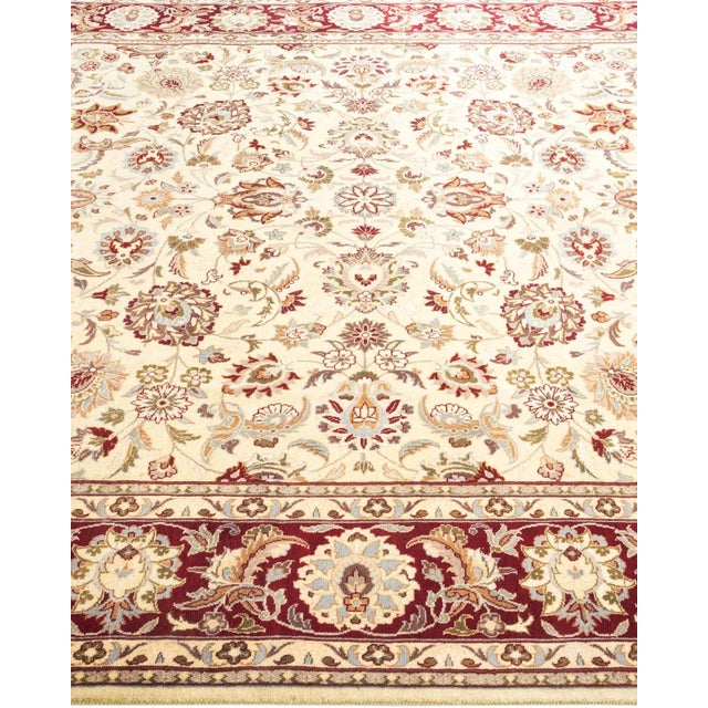 Solo Rugs Mogul, One-of-a-Kind Hand-Knotted Area Rug in Ivory, 6' 1" x 6' 1" For Sale - Image 4 of 8