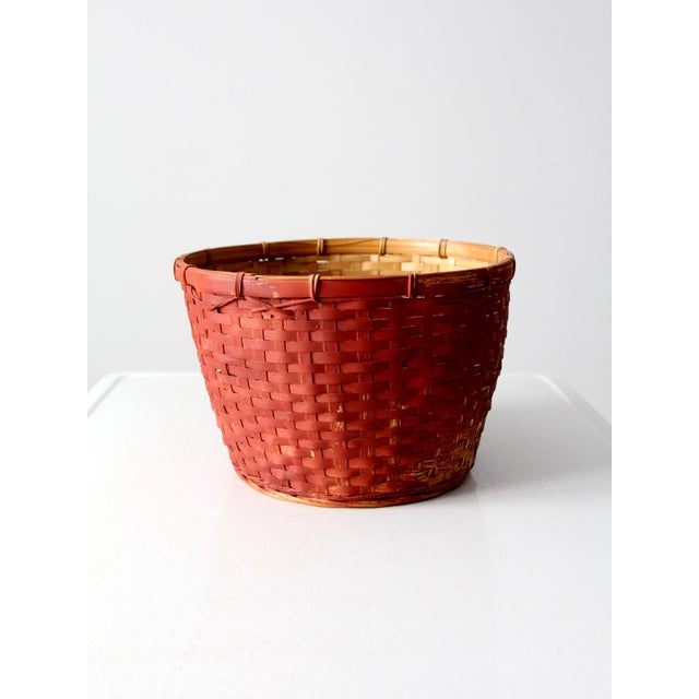 Vintage Red Woven Basket Chairish