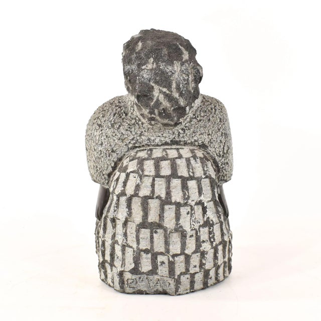 African Early 20th Century Shona Stone Woman Sculpture In The Style of Colleen For Sale - Image 3 of 7