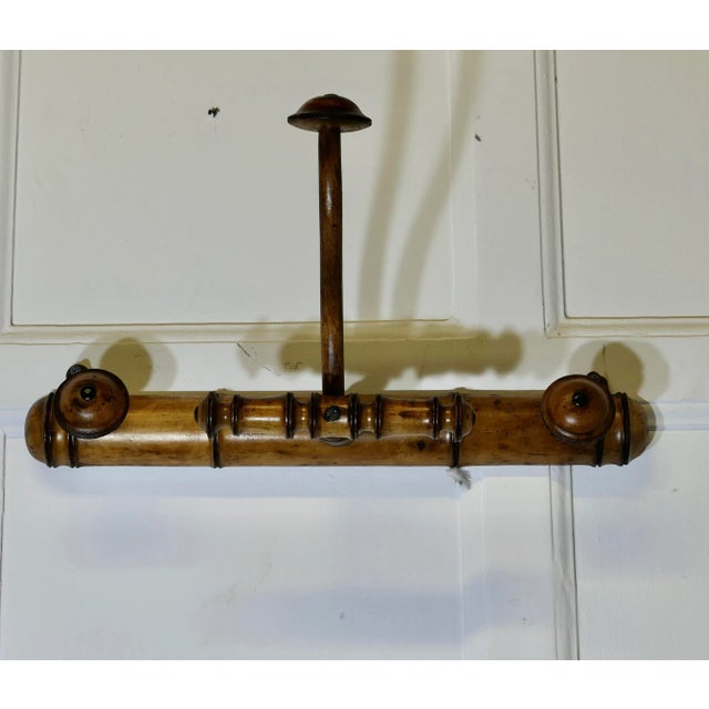 French Simulated Bamboo Hat and Coat Wall Rack For Sale - Image 4 of 8