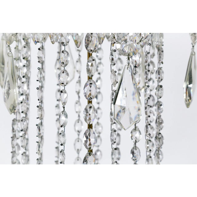 1920s 1920s Regency Tent and Bag Crystal Brass Chandelier For Sale - Image 5 of 11