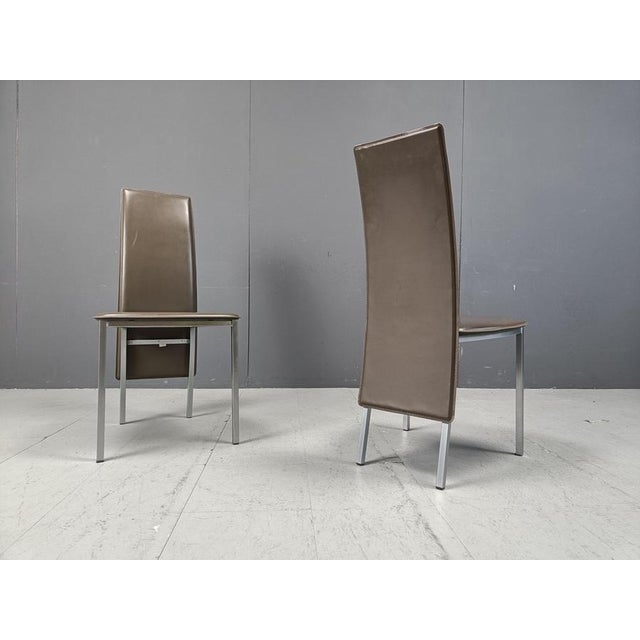 Vintage Belgian Leather Dining Chairs, 1980s, Set of 8 For Sale - Image 9 of 12