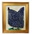 2020s Original Dark Blue Folk Art Chicken Hen Painting by Ruth Arenz Including the Antiqued Gold Wood Fame For Sale - Image 5 of 5