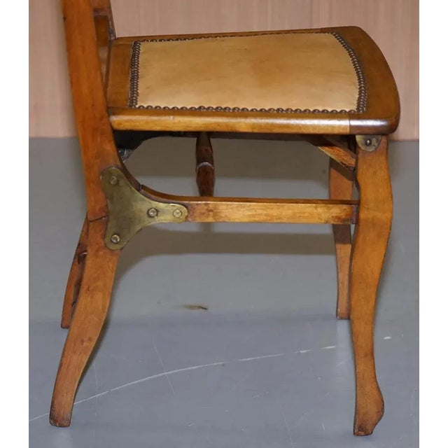 Solid Fruitwood Brass Fitting Military Campaign Folding Chair, 1890s For Sale - Image 10 of 18