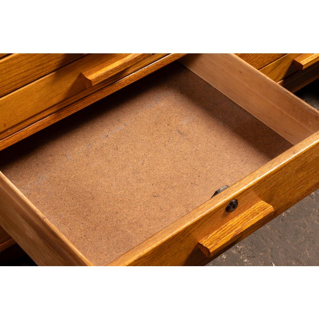 Pair of Mid-Century Mayline Oak Architectural Flat File Cabinets For Sale - Image 9 of 11