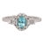 Blue Afghan Tourmaline Ring with Earth Mined Diamond in Solid 14k Gold Oval 5.5x4mm For Sale